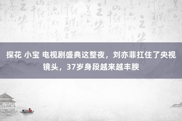 探花 小宝 电视剧盛典这整夜，刘亦菲扛住了央视镜头，37岁身段越来越丰腴
