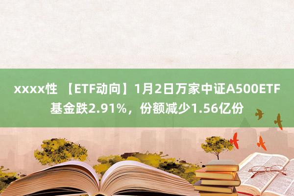 xxxx性 【ETF动向】1月2日万家中证A500ETF基金跌2.91%，份额减少1.56亿份