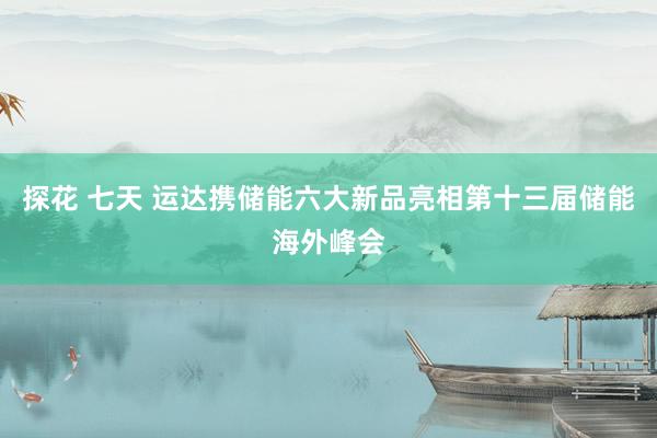 探花 七天 运达携储能六大新品亮相第十三届储能海外峰会